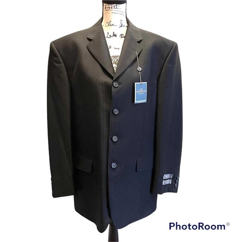 Zandello Collezioni Suit Jacket Blazer Sport Coat Black Size 40R formal office